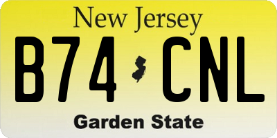 NJ license plate B74CNL