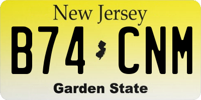 NJ license plate B74CNM