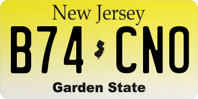 NJ license plate B74CNO