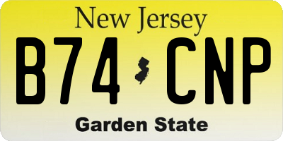 NJ license plate B74CNP