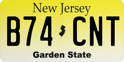 NJ license plate B74CNT