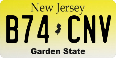 NJ license plate B74CNV