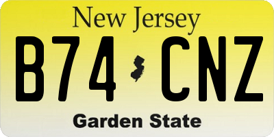 NJ license plate B74CNZ