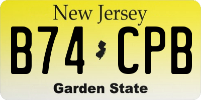 NJ license plate B74CPB