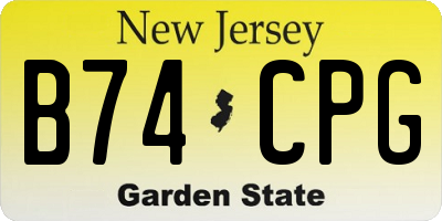 NJ license plate B74CPG