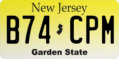 NJ license plate B74CPM