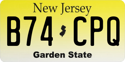 NJ license plate B74CPQ