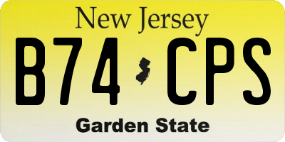 NJ license plate B74CPS
