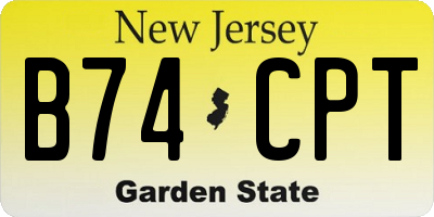 NJ license plate B74CPT