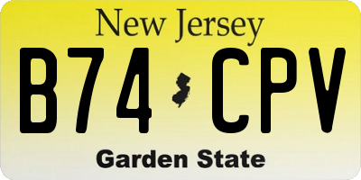 NJ license plate B74CPV