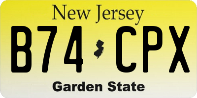 NJ license plate B74CPX