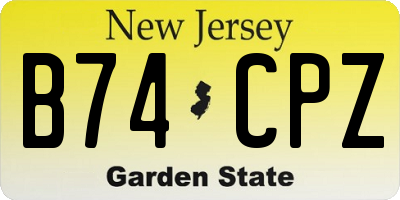 NJ license plate B74CPZ