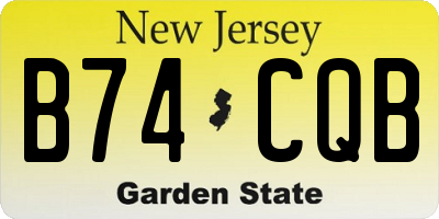 NJ license plate B74CQB