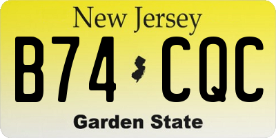NJ license plate B74CQC