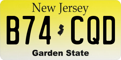 NJ license plate B74CQD