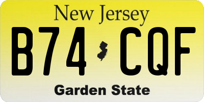 NJ license plate B74CQF