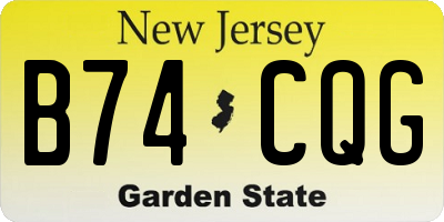 NJ license plate B74CQG
