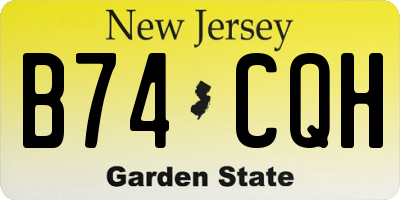 NJ license plate B74CQH