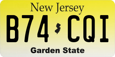 NJ license plate B74CQI