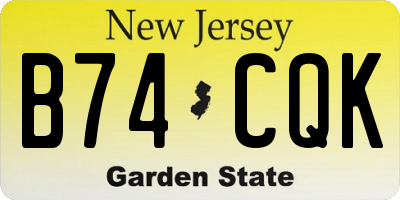 NJ license plate B74CQK