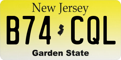 NJ license plate B74CQL