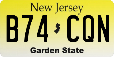 NJ license plate B74CQN