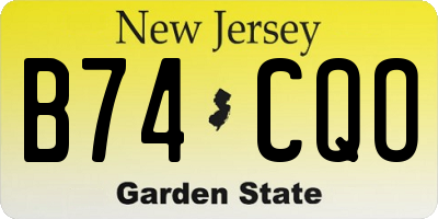 NJ license plate B74CQO