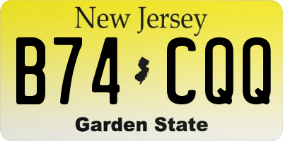 NJ license plate B74CQQ