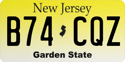 NJ license plate B74CQZ