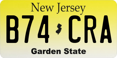 NJ license plate B74CRA