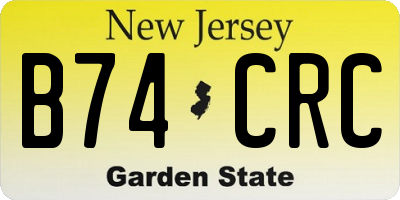NJ license plate B74CRC