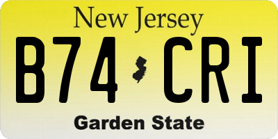 NJ license plate B74CRI