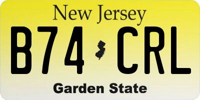 NJ license plate B74CRL