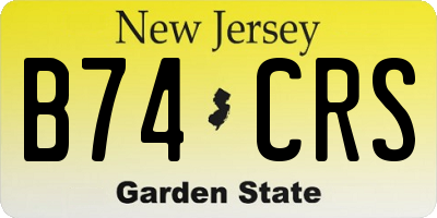 NJ license plate B74CRS