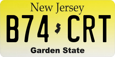 NJ license plate B74CRT