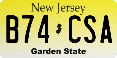 NJ license plate B74CSA