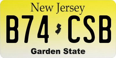 NJ license plate B74CSB