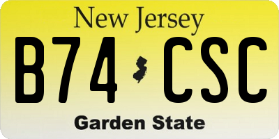 NJ license plate B74CSC