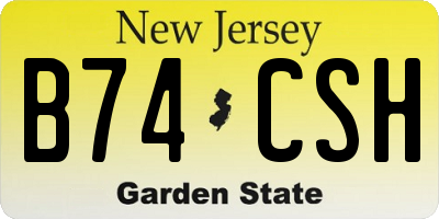 NJ license plate B74CSH