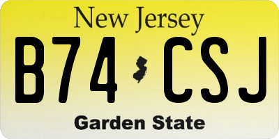NJ license plate B74CSJ