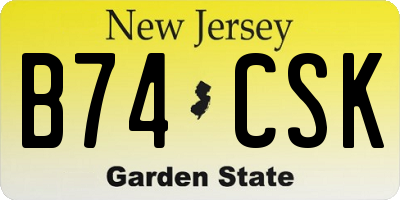 NJ license plate B74CSK