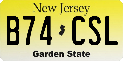 NJ license plate B74CSL