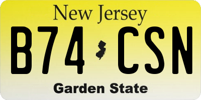 NJ license plate B74CSN