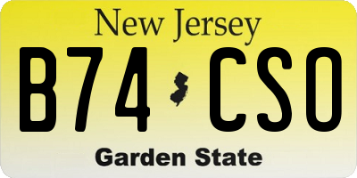 NJ license plate B74CSO