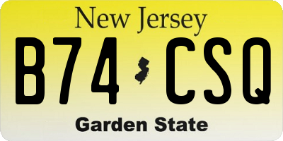 NJ license plate B74CSQ