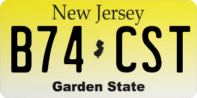 NJ license plate B74CST