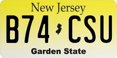 NJ license plate B74CSU