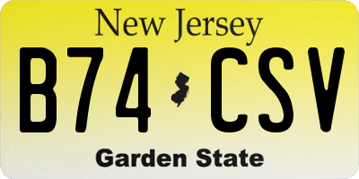NJ license plate B74CSV