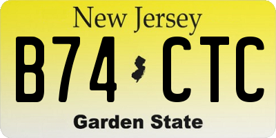 NJ license plate B74CTC