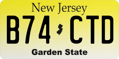 NJ license plate B74CTD